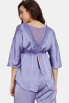 Zivame Paradise Garden Woven Pyjama Set - Chalk Violet — thumbnail 6