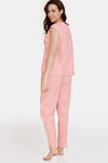 Zivame Dainty Ditsies Woven Pyjama Set - Strawberry Ice — thumbnail 3