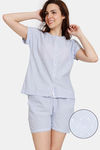 Zivame Dainty Ditsies Woven Shorts Set - Eventide — thumbnail 1
