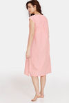 Zivame Dainty Ditsies Woven Mid Length Nightdress - Strawberry Ice — thumbnail 3