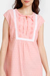 Zivame Dainty Ditsies Woven Mid Length Nightdress - Strawberry Ice — thumbnail 5