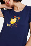 Zivame Fruggies Knit Cotton Top - Medieval Blue — thumbnail 5