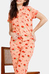 Zivame Fruggies Knit Poly Pyjama Set - Salmon — thumbnail 5
