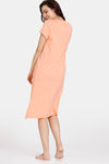 Zivame Z Fun Knit Cotton Knee Length Nightdress - Fresh Salmon — thumbnail 3