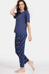 Zivame Z Fun Knit Poly Pyjama Set - Medieval Blue — thumbnail 2