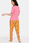 Zivame Blotched Bloom Woven Pyjama Set - Solar Power — thumbnail 3