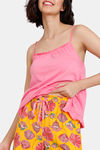 Zivame Bloched Bloom Woven Shorts Set - Solar Power — thumbnail 5