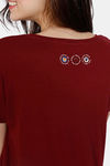 Zivame Zodiac Knit Poly Pyjama Set - Cabernet — thumbnail 6