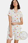 Zivame Color Me Happy Knit Cotton Shorts Set - Egret — thumbnail 1