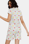 Zivame Color Me Happy Knit Cotton Shorts Set - Egret — thumbnail 3
