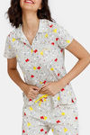 Zivame Color Me Happy Knit Cotton Shorts Set - Egret — thumbnail 5