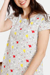 Zivame Color Me Happy Knit Cotton Mid Length Nightdress - Egret — thumbnail 5