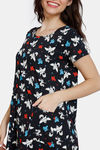 Zivame Color Me Happy Knit Cotton Mid Length Nightdress - Jet Black — thumbnail 5