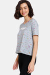 Zivame Color Me Happy Knit Poly Top - Quarry — thumbnail 2