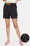 Zivame Color Me Happy Knit Poly Shorts - Moonless Night — thumbnail 1