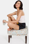 Zivame Color Me Happy Knit Poly Shorts - Moonless Night — thumbnail 4