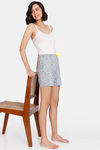 Zivame Color Me Happy Knit Poly Shorts - Quarry — thumbnail 4