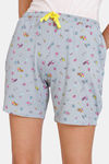 Zivame Color Me Happy Knit Poly Shorts - Quarry — thumbnail 5