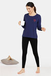 Zivame Mature Cotton Top - Medieval Blue — thumbnail 4