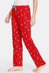 Zivame Pillow Fight Heritage Tribe Knit Poly Pyjama - Lipstick Red — thumbnail 2