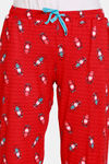 Zivame Pillow Fight Heritage Tribe Knit Poly Pyjama - Lipstick Red — thumbnail 5
