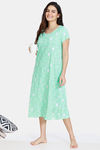 Zivame Sassy Mousie Knit Poly Knee Length Nightdress - Yucca — thumbnail 4