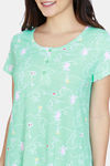 Zivame Sassy Mousie Knit Poly Knee Length Nightdress - Yucca — thumbnail 5