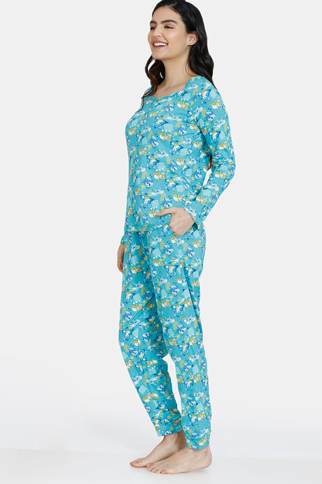 Zivame Tom & Jerry Colour Block Knit Cotton Pyjama Set - Ceramic — image 2