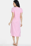 Zivame Tom & Jerry Colour Block Knit Cotton Mid Length Nightdress - Bonbon — thumbnail 3