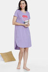 Zivame Looney Tunes Knit Cotton Knee length Nightdress - Bougainvillea — thumbnail 4