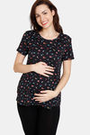 Zivame Maternity Color Me Happy Knit Poly Top - Moonless Night — thumbnail 2