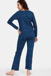 Zivame Maternity Knit Cotton Pyjama Set - Sailor Blue — thumbnail 3