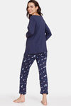 Zivame Maternity Knit Cotton Pyjama Set - Crown Blue — thumbnail 3