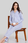 Zivame Maternity Bunny Rolls Knit Cotton Pyjama Set - Sweet Lavender — thumbnail 4