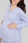 Zivame Maternity Bunny Rolls Knit Cotton Pyjama Set - Sweet Lavender — thumbnail 5