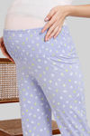 Zivame Maternity Bunny Rolls Knit Cotton Pyjama Set - Sweet Lavender — thumbnail 6