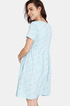 Zivame Maternity Bunny Rolls Knit Cotton Knee Length Nightdress - Plume — thumbnail 3