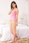 Zivame Tropical Fizz Cotton Capri Set - Pink Print — thumbnail 2