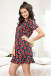 Zivame Tropical Fizz Cotton Knee Length Nightdress - Navy N Print — thumbnail 2