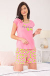 Zivame Tropical Fizz Cotton Shorts Set - Pink N Print — thumbnail 6
