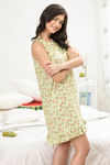 Zivame Tropical Fizz Knit Cotton Knee Length Nightdress - Green N Print — thumbnail 2