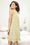 Zivame Tropical Fizz Knit Cotton Knee Length Nightdress - Green N Print — thumbnail 3