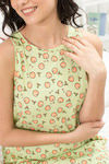 Zivame Tropical Fizz Knit Cotton Knee Length Nightdress - Green N Print — thumbnail 5