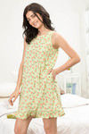 Zivame Tropical Fizz Knit Cotton Knee Length Nightdress - Green N Print — thumbnail 6