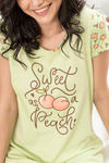 Zivame Tropical Fizz Knit Cotton Knee Length Nightdress  -  Green N Print — thumbnail 4