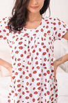 Zivame Tropical Fizz Knit Cotton Nightdress - White and Print — thumbnail 5