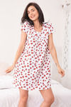 Zivame Tropical Fizz Knit Cotton Nightdress - White and Print — thumbnail 6
