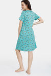 Zivame Summertime Knit Cotton Knee Length Nightdress - Bermuda — thumbnail 3