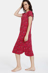 Zivame Summertime Knit Cotton Loungewear Dress - Sangria — thumbnail 2