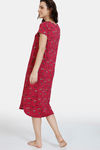 Zivame Summertime Knit Cotton Loungewear Dress - Sangria — thumbnail 3